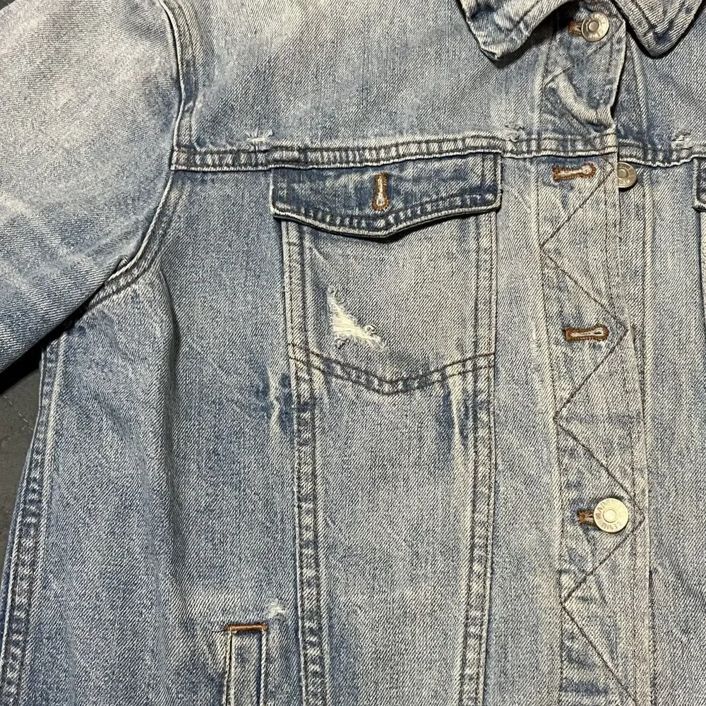 Madewell Oversized Denim Jean Jacket Medium Light Wash Minimalist Streetwear - Picture 5 of 13